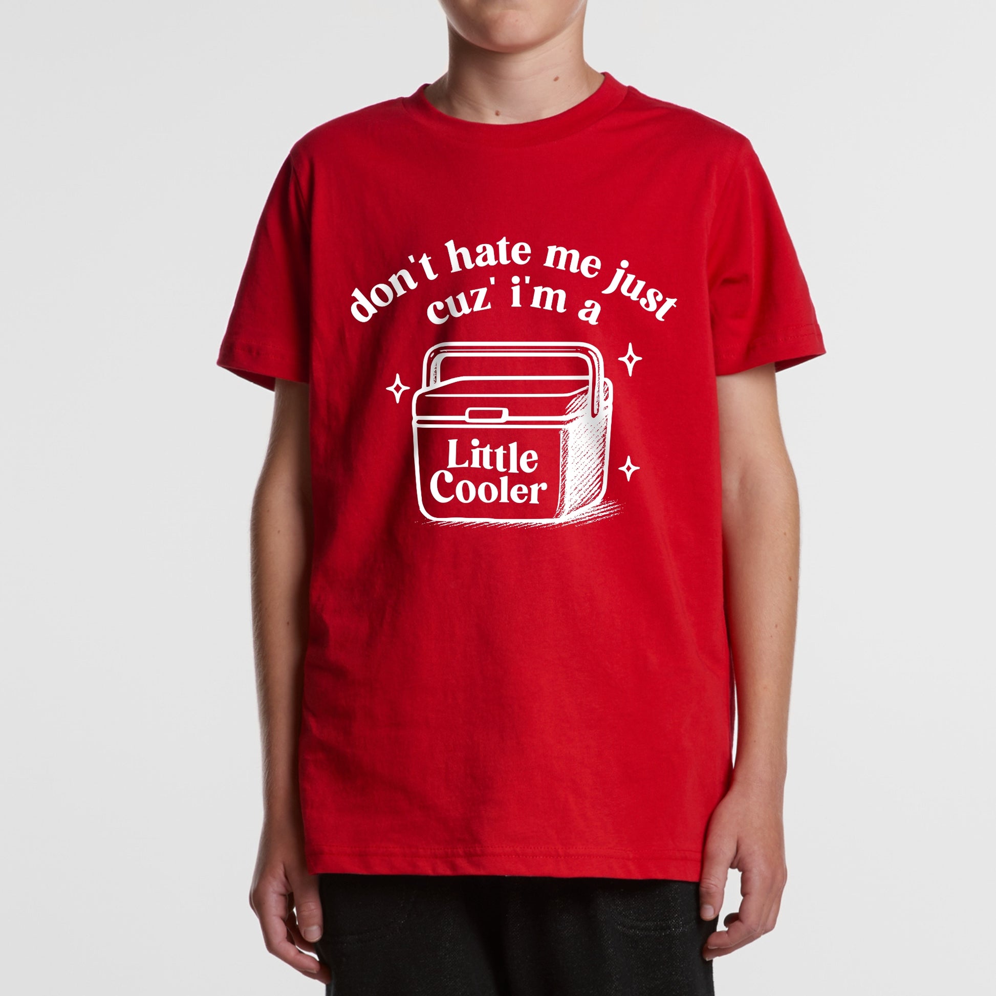 Don't Hate Me Cuz I'm A Little Cooler Youth Tee – Funny BBQ Joke Shirt for Kids