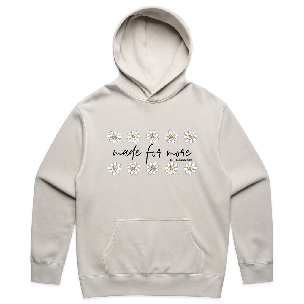 Made for More Daisy Graphic with Ephesians 2:10 Bible Verse – Faded Hoodie