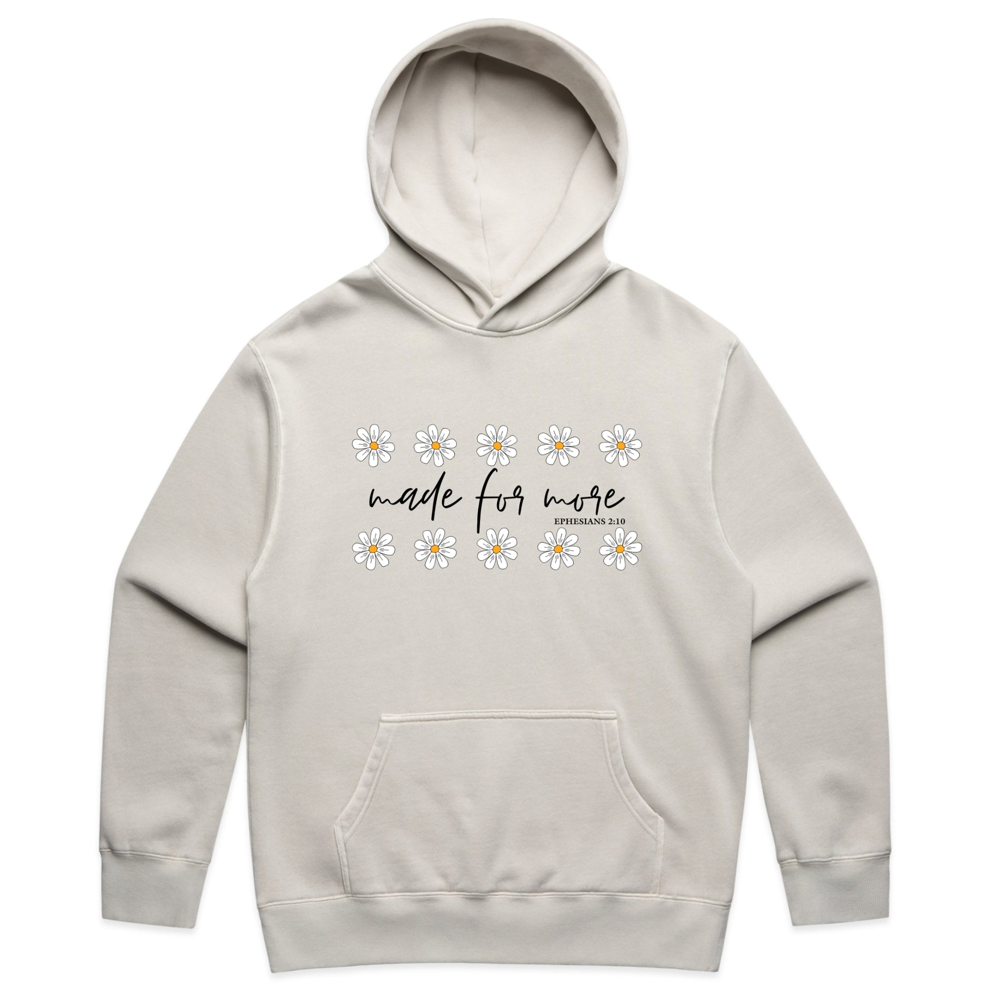 Made for More Daisy Graphic with Ephesians 2:10 Bible Verse – Faded Hoodie