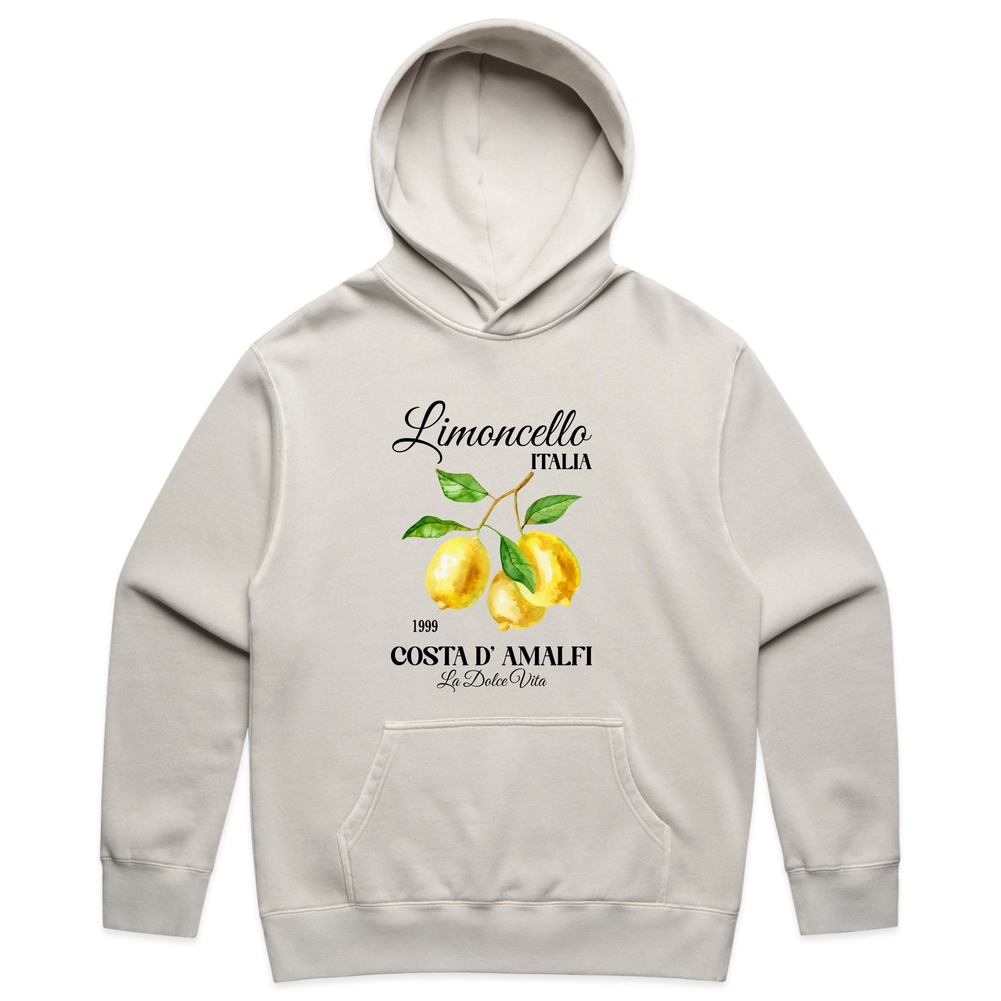 Limoncello Italy Lemon Graphic with La Dolce Vita Text – Faded Hoodie