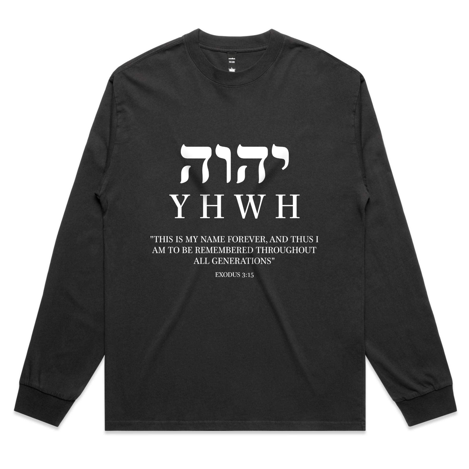 YHWH – Clean Minimalist Christian Long Sleeve Tee – Faded L/S