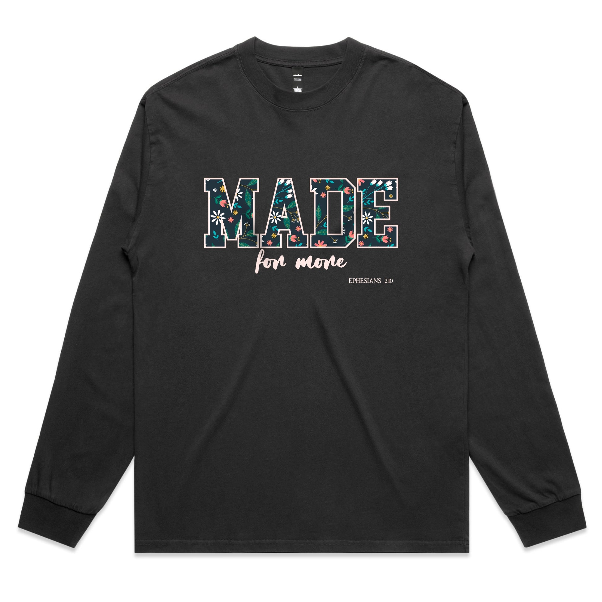 Made for More – Christian Faith Long Sleeve Tee with Inspirational Message – Faded L/S