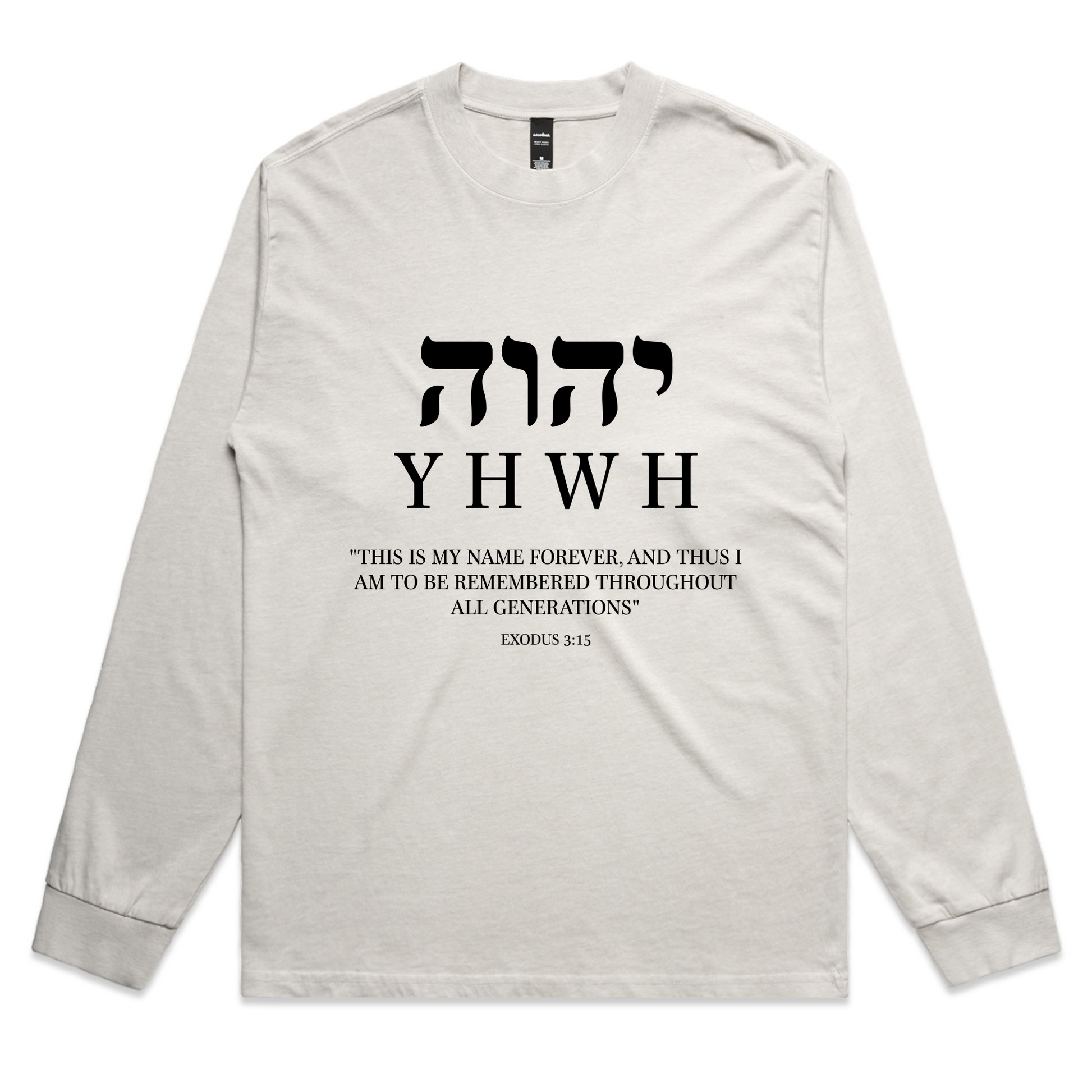YHWH – Clean Minimalist Christian Long Sleeve Tee – Faded L/S