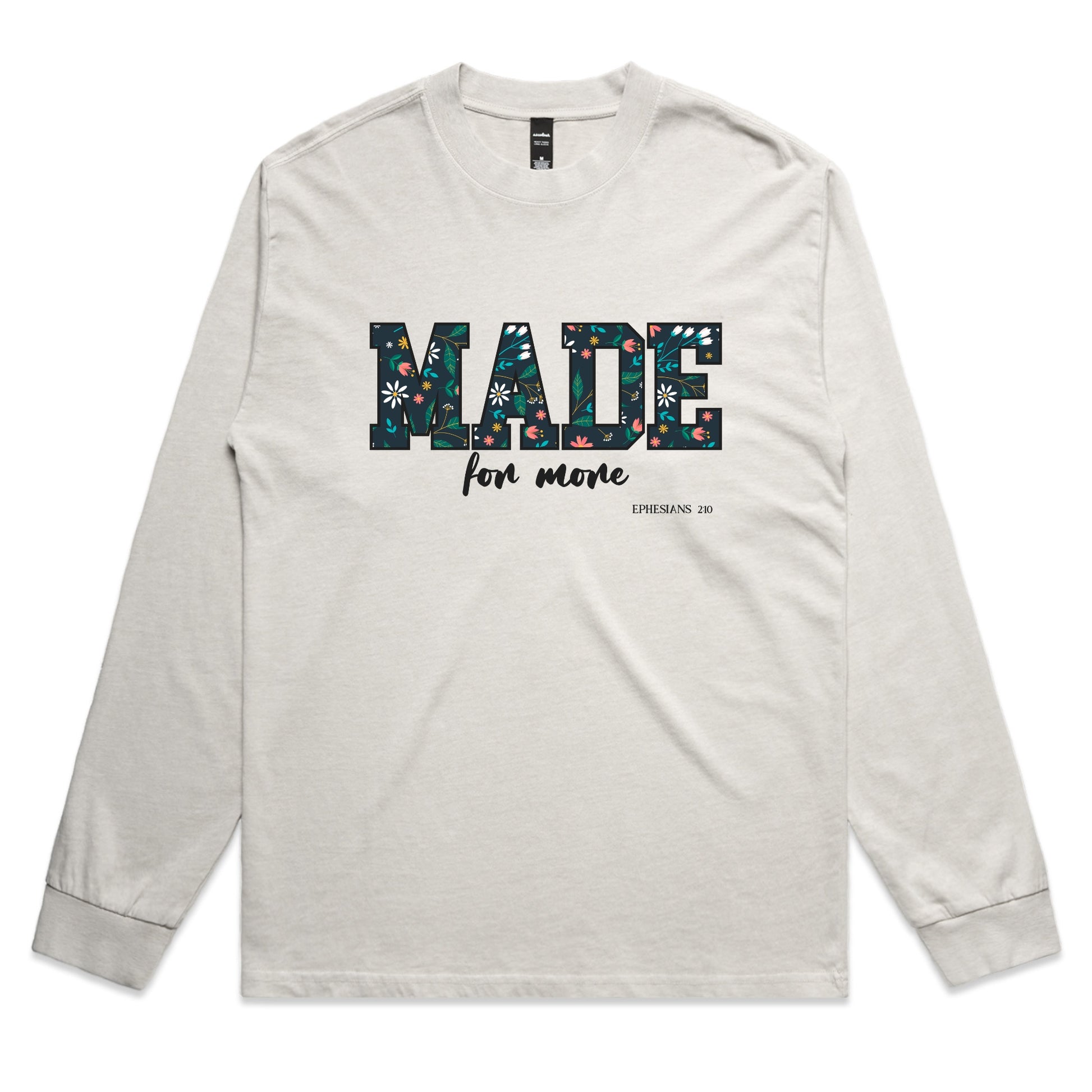 Made for More – Christian Faith Long Sleeve Tee with Inspirational Message – Faded L/S