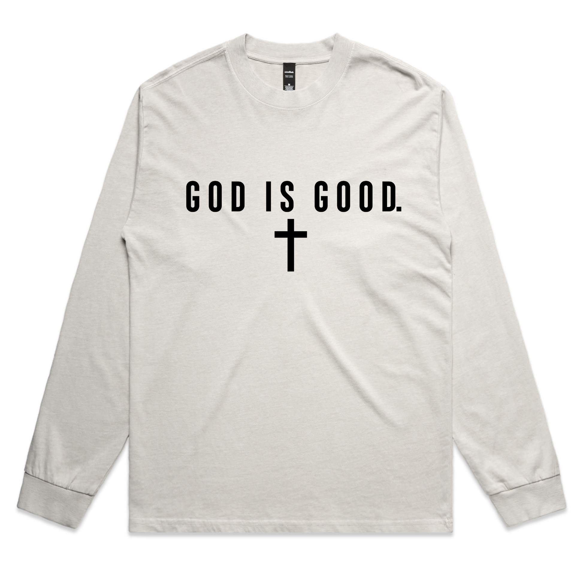 God Is Good – Minimalist Faith-Based Long Sleeve Tee – Faded L/S