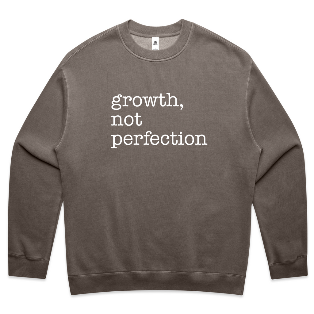 Growth Not Perfection – Inspirational Mental Health Graphic Faded Sweatshirt