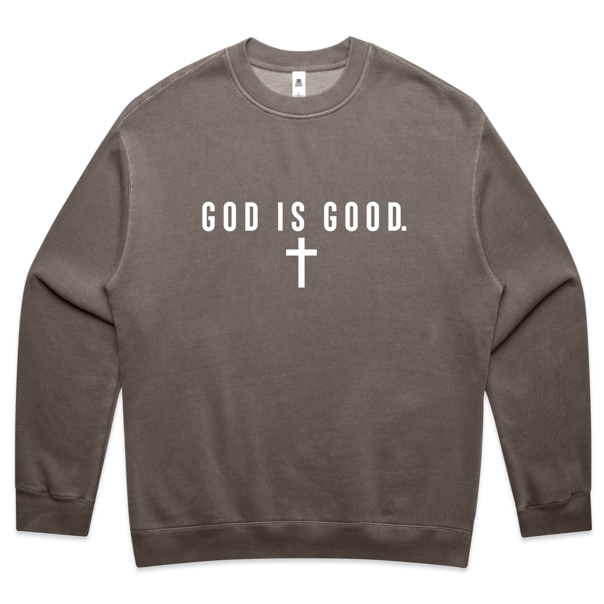 God Is Good – Minimalist Christian Faith Graphic Faded Sweatshirt