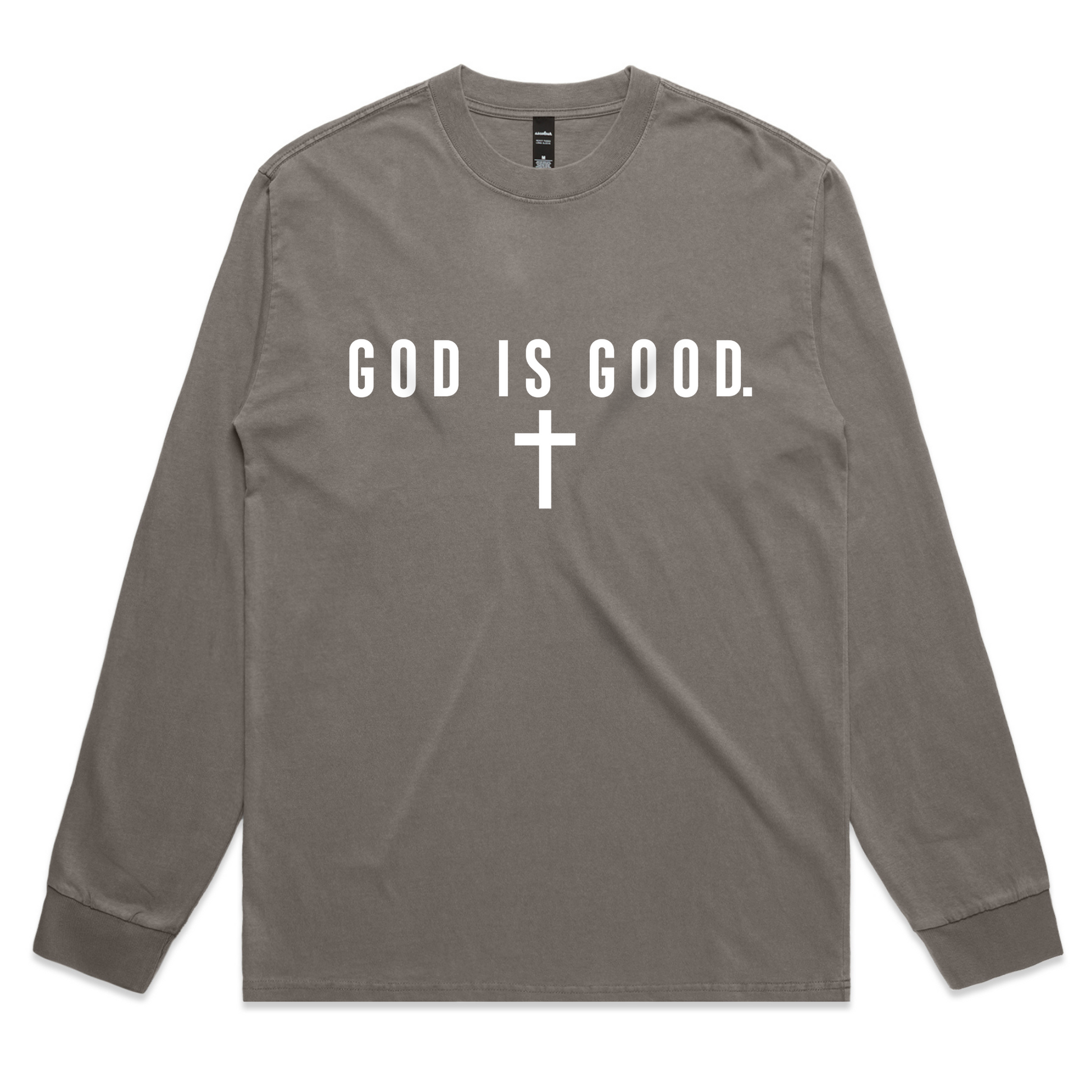 God Is Good – Minimalist Faith-Based Long Sleeve Tee – Faded L/S