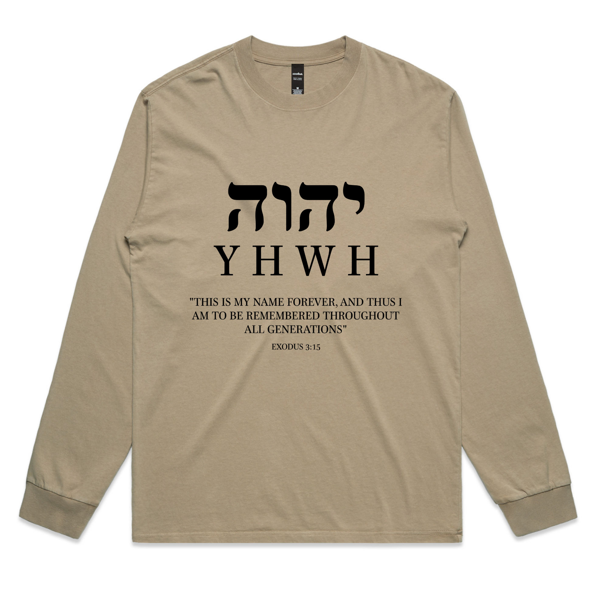 YHWH – Clean Minimalist Christian Long Sleeve Tee – Faded L/S
