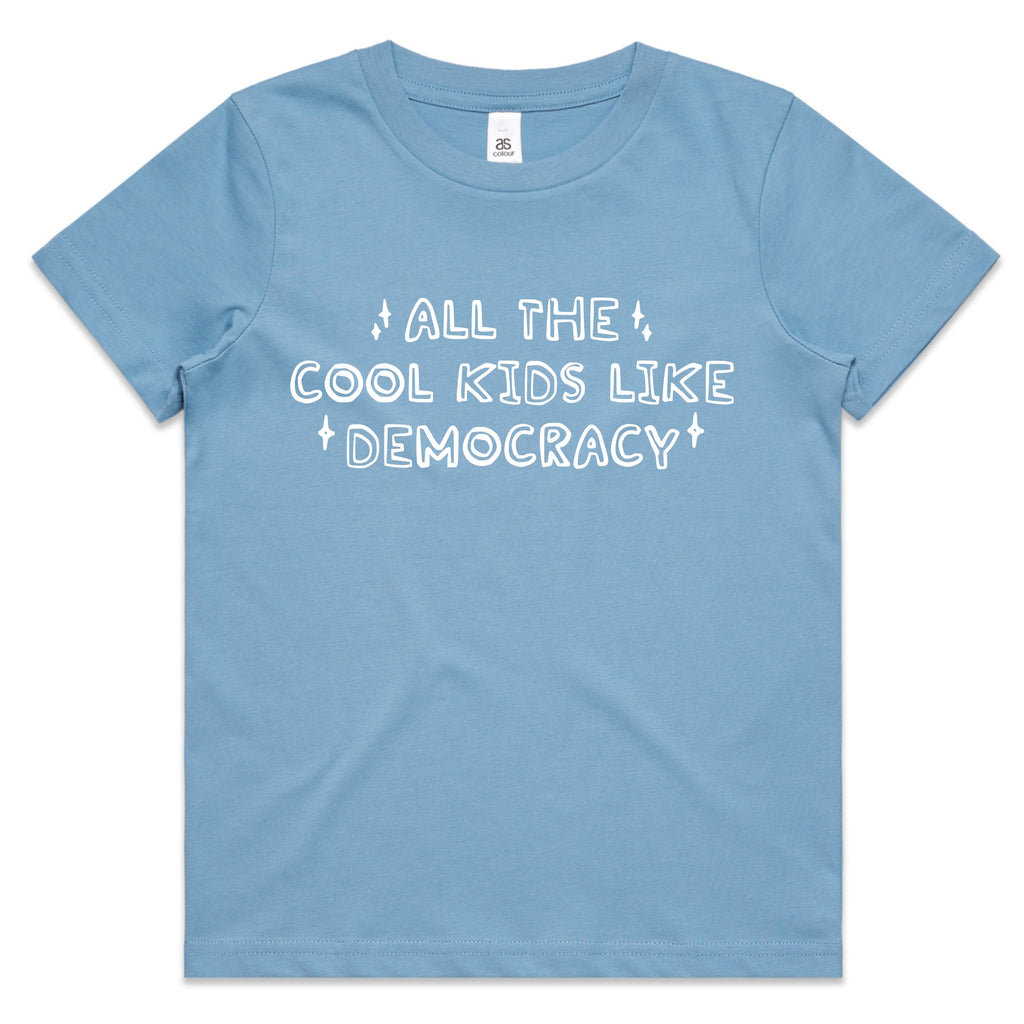 All the Cool Kids Like Democracy Toddler Tee – Political Graphic Shirt