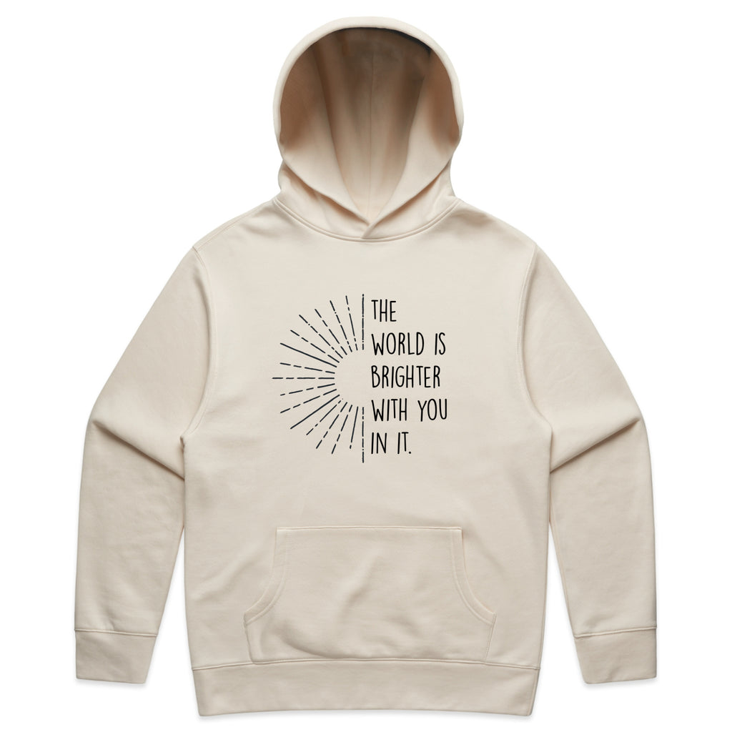 The World Is Brighter With You In It Minimalist Line Art Graphic – Faded Hoodie