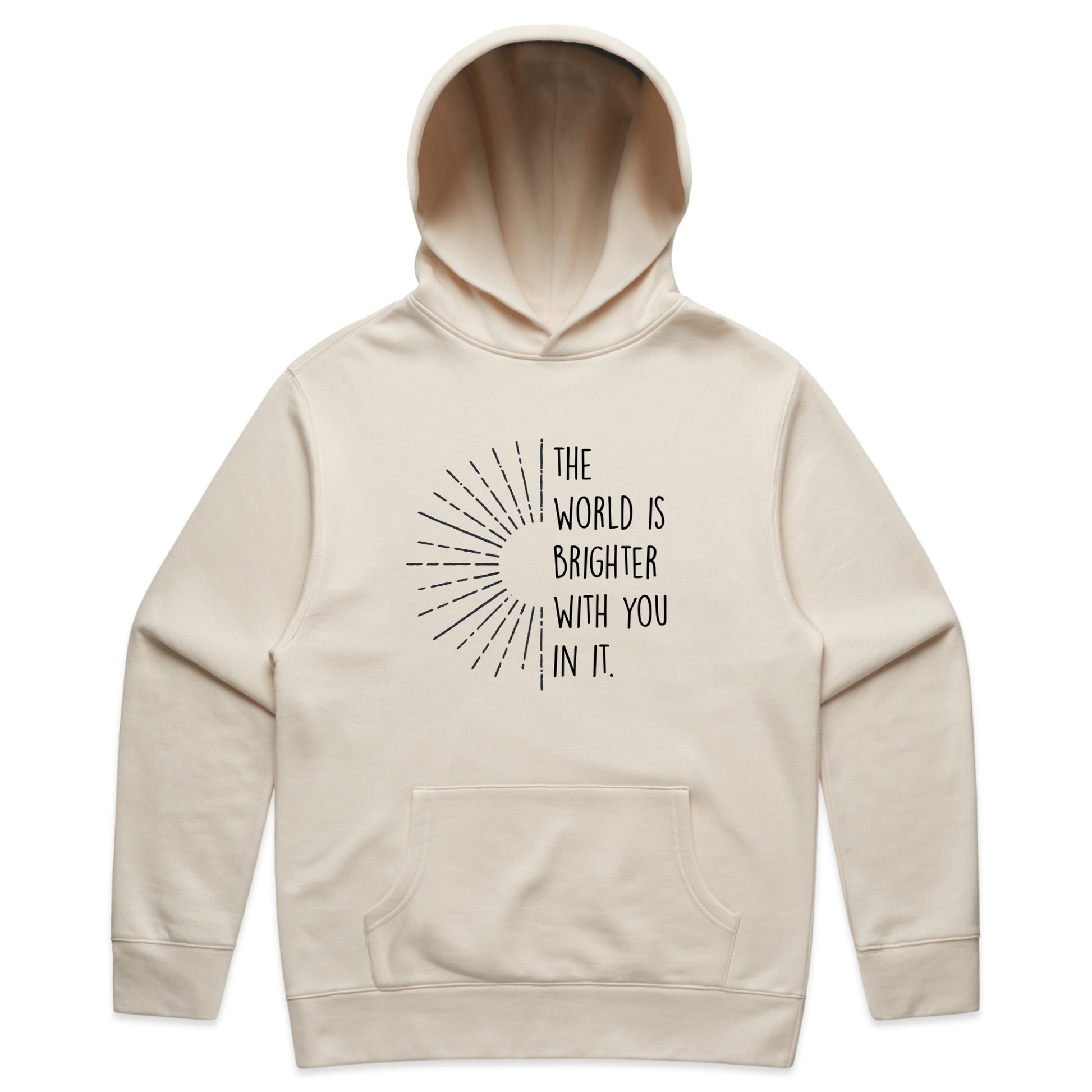The World Is Brighter With You In It Minimalist Line Art Graphic – Faded Hoodie