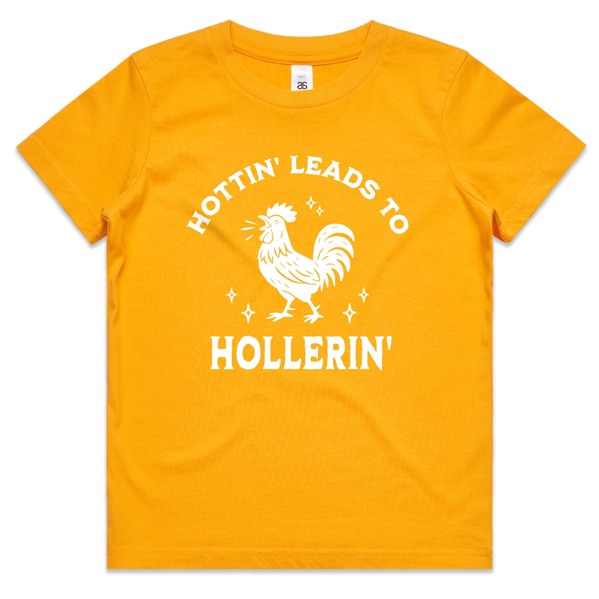 Hootin' Leads to Hollerin' Kids Shirt – Rooster Graphic with Western Font
