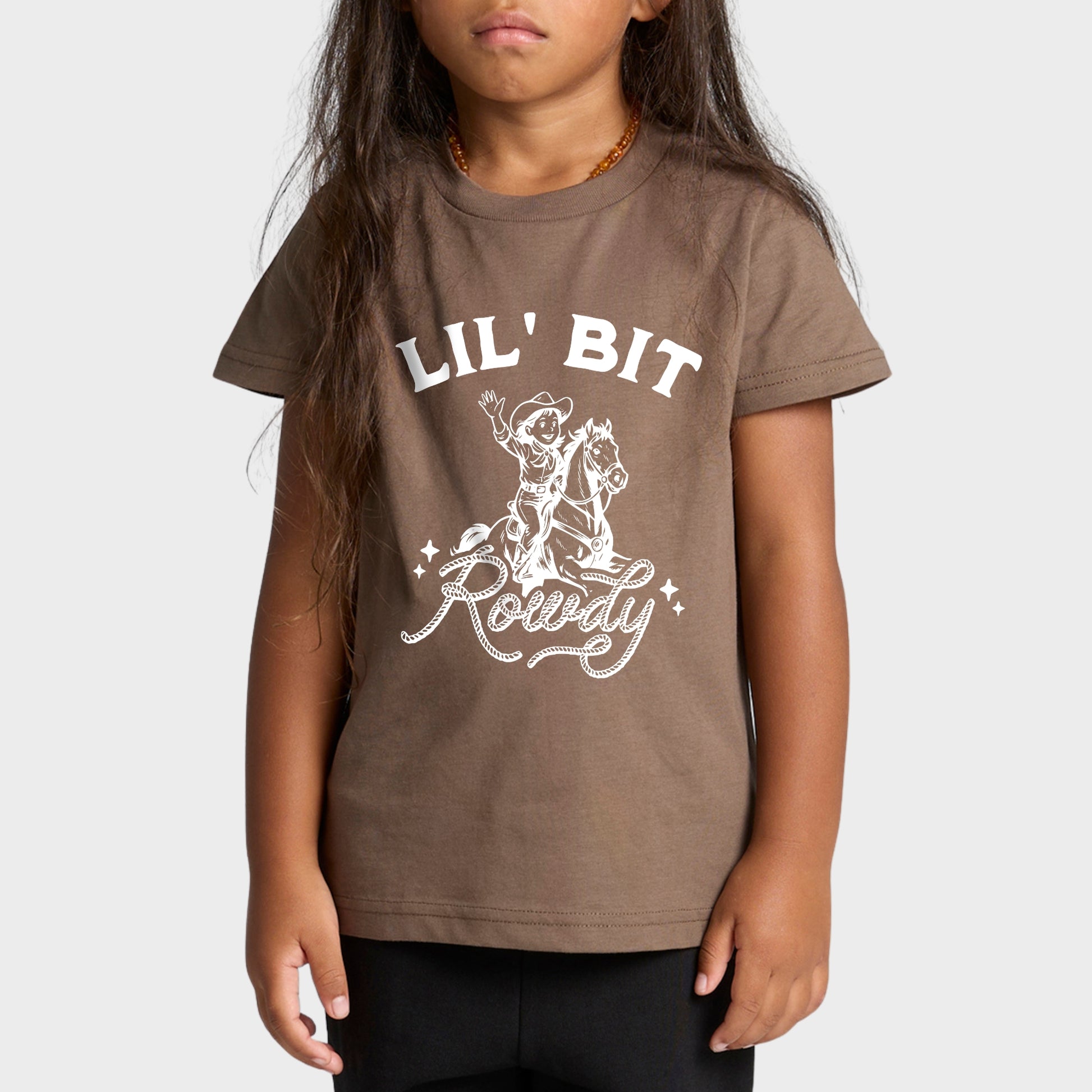 Lil' Bit Rowdy Kids Rodeo T-Shirt – Western Cowboy Cowgirl Birthday Outfit for Toddlers