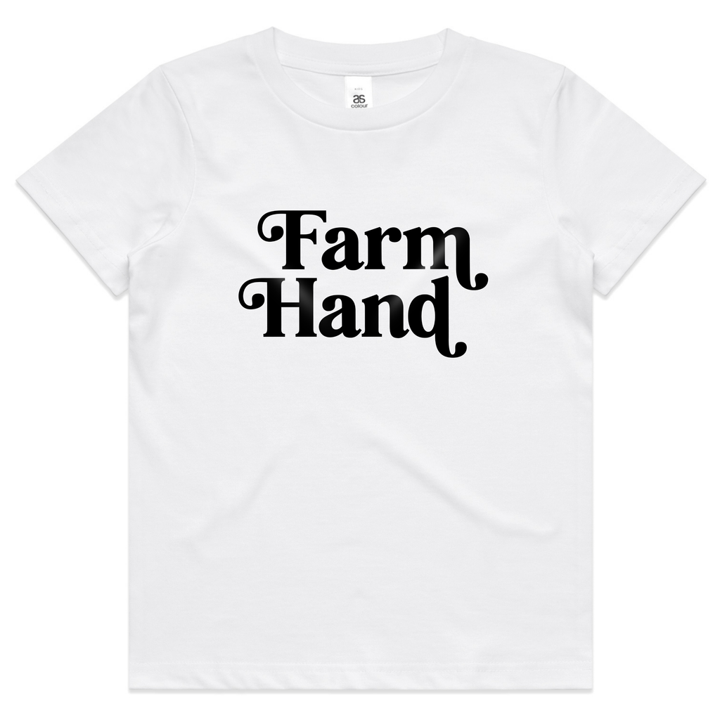 Farm Hand Kids Tee – Western Typography Graphic Shirt